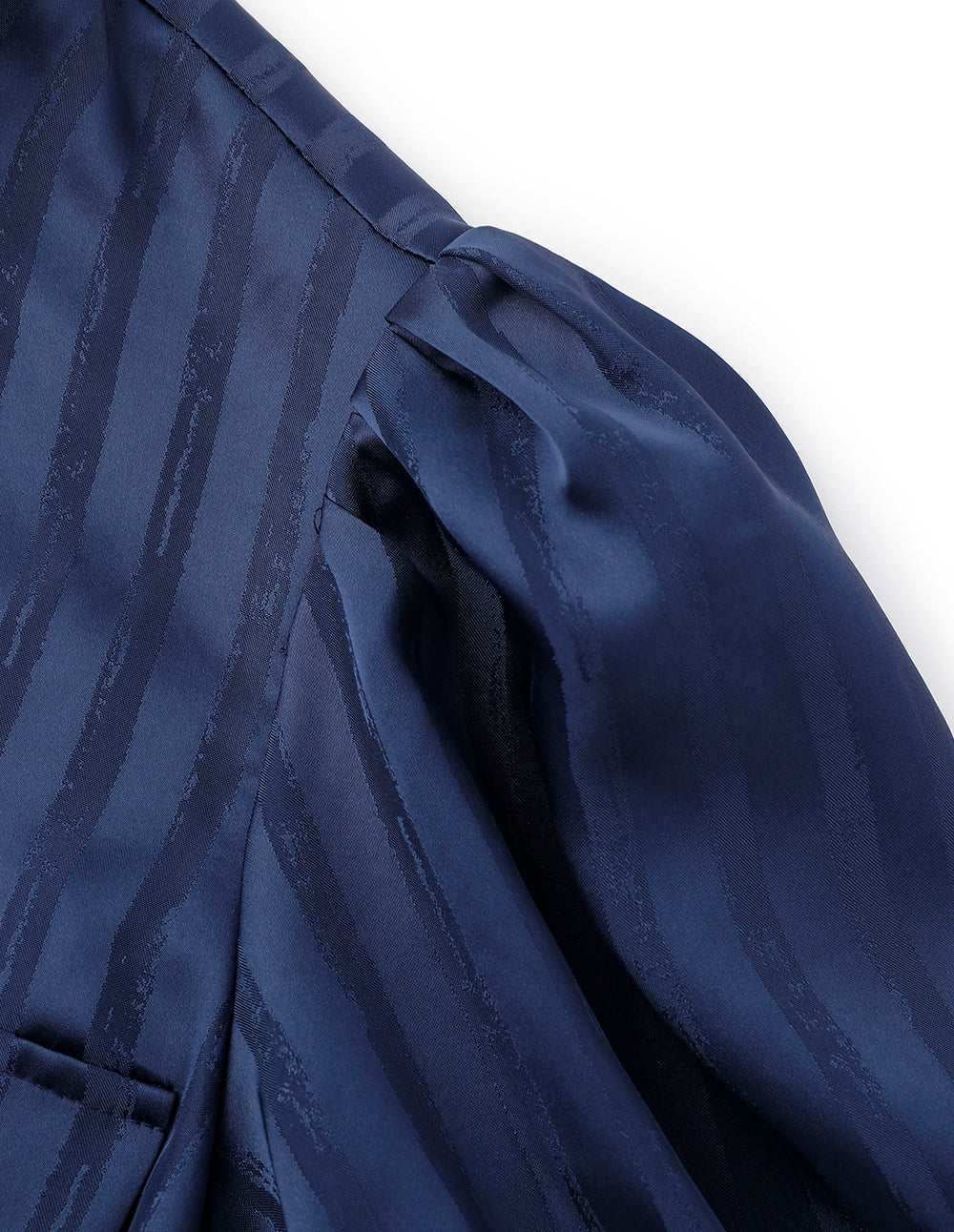 MARYLING Dark Stripe Shirt With Midnight Blue Shirt Collar