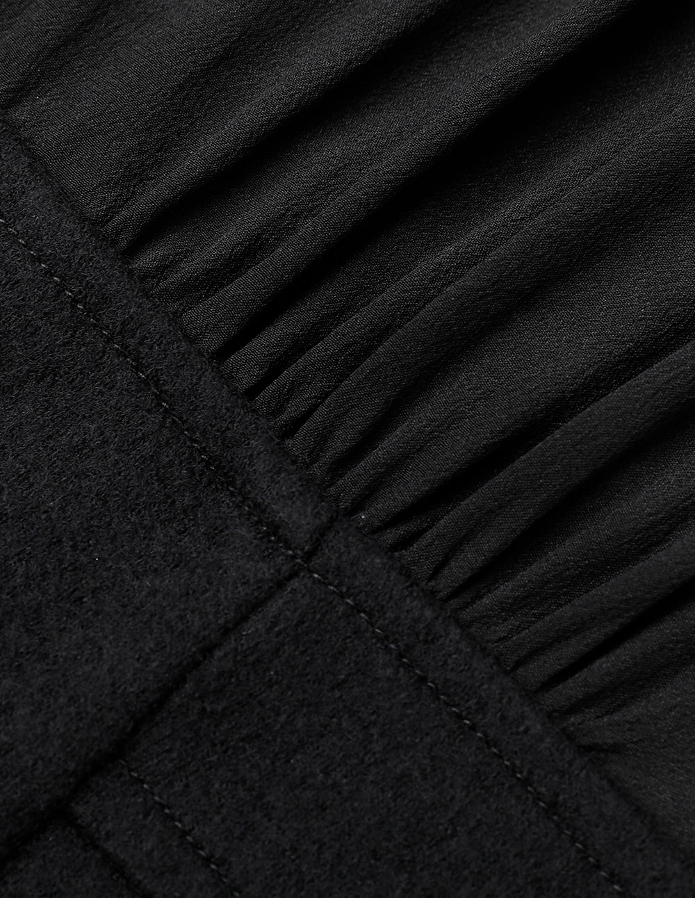 MARYLING Black Wool Silk Panel Dress