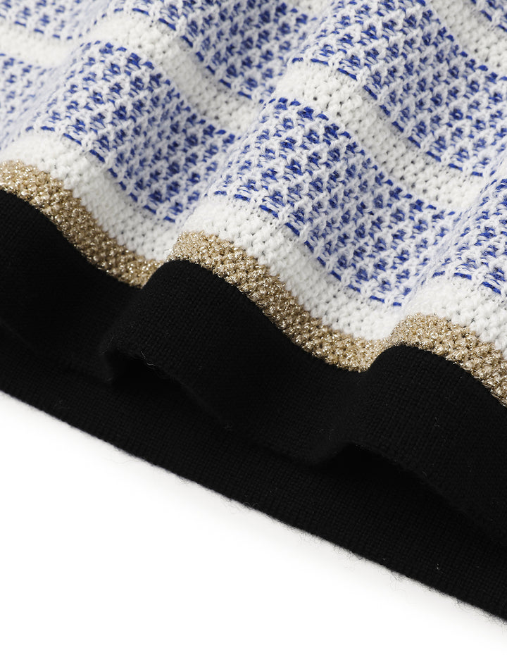 MARYLING Blue And White Striped Knitted Skirt