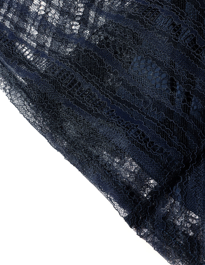 MARYLING Dark Blue Lace Shirt Dress