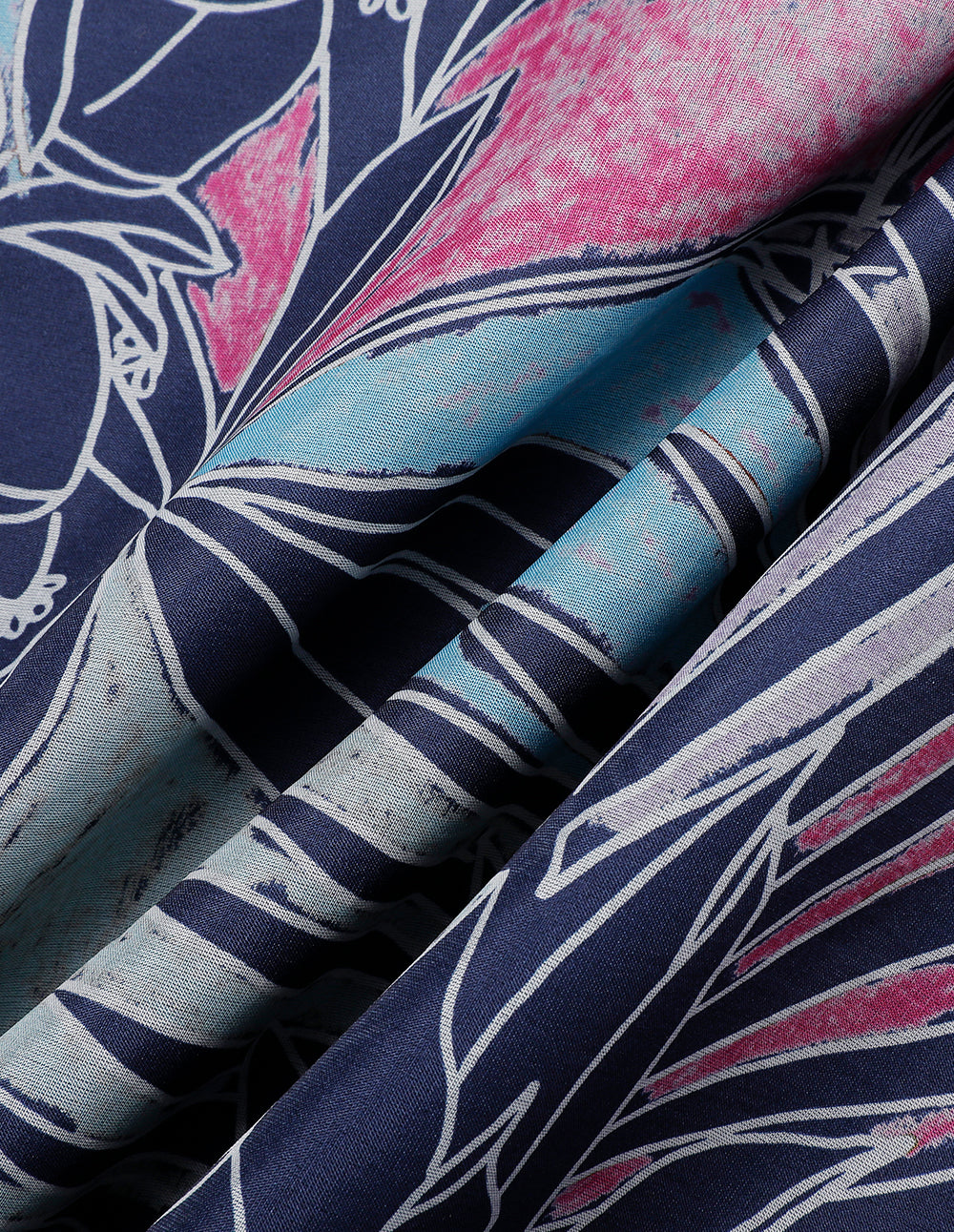 MARYLING V-Neck Shirt-Style Organza Printed Dress