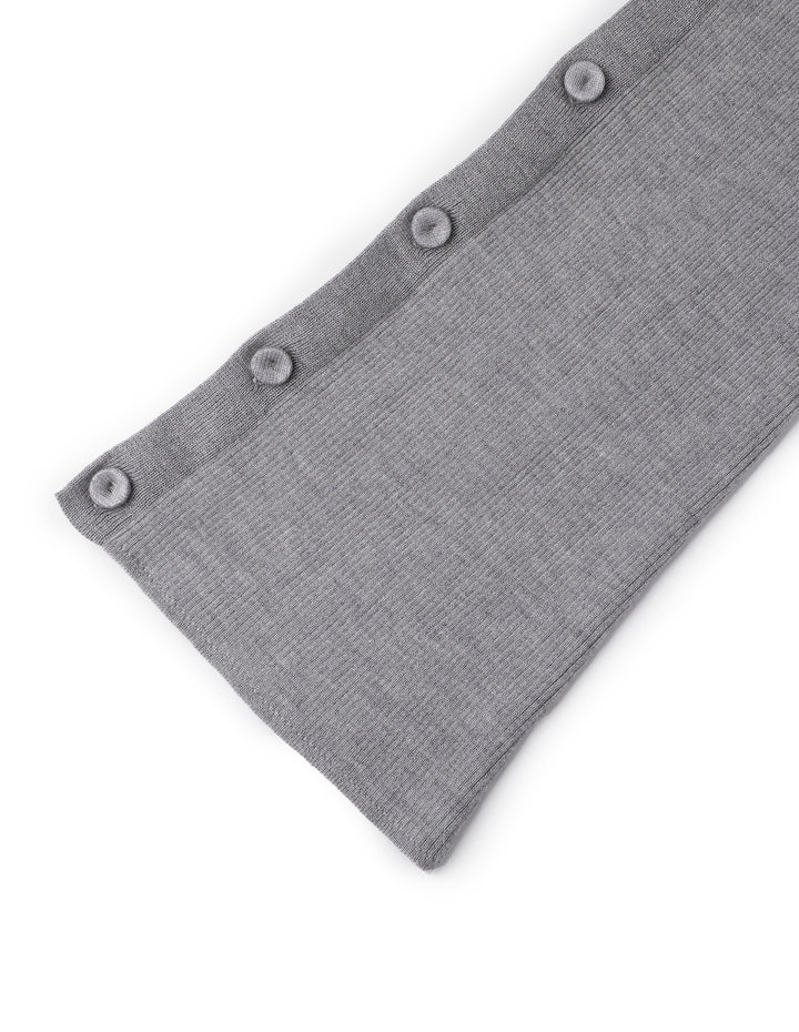 MARYLING Gray Turtleneck Detail Pullover