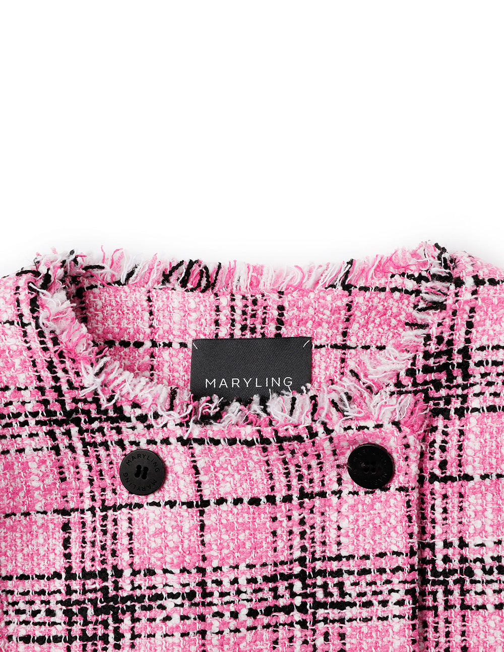 MARYLING Checked Tweed Bomber Jacket