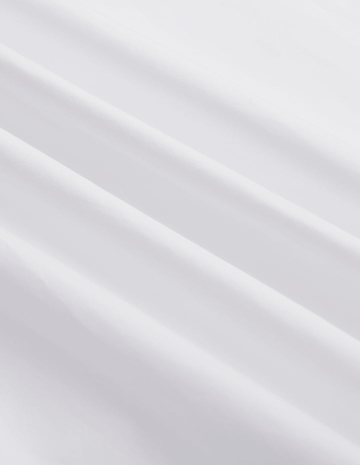 MARYLING White Back Collar Design H-Shaped Short-Sleeved Shirt