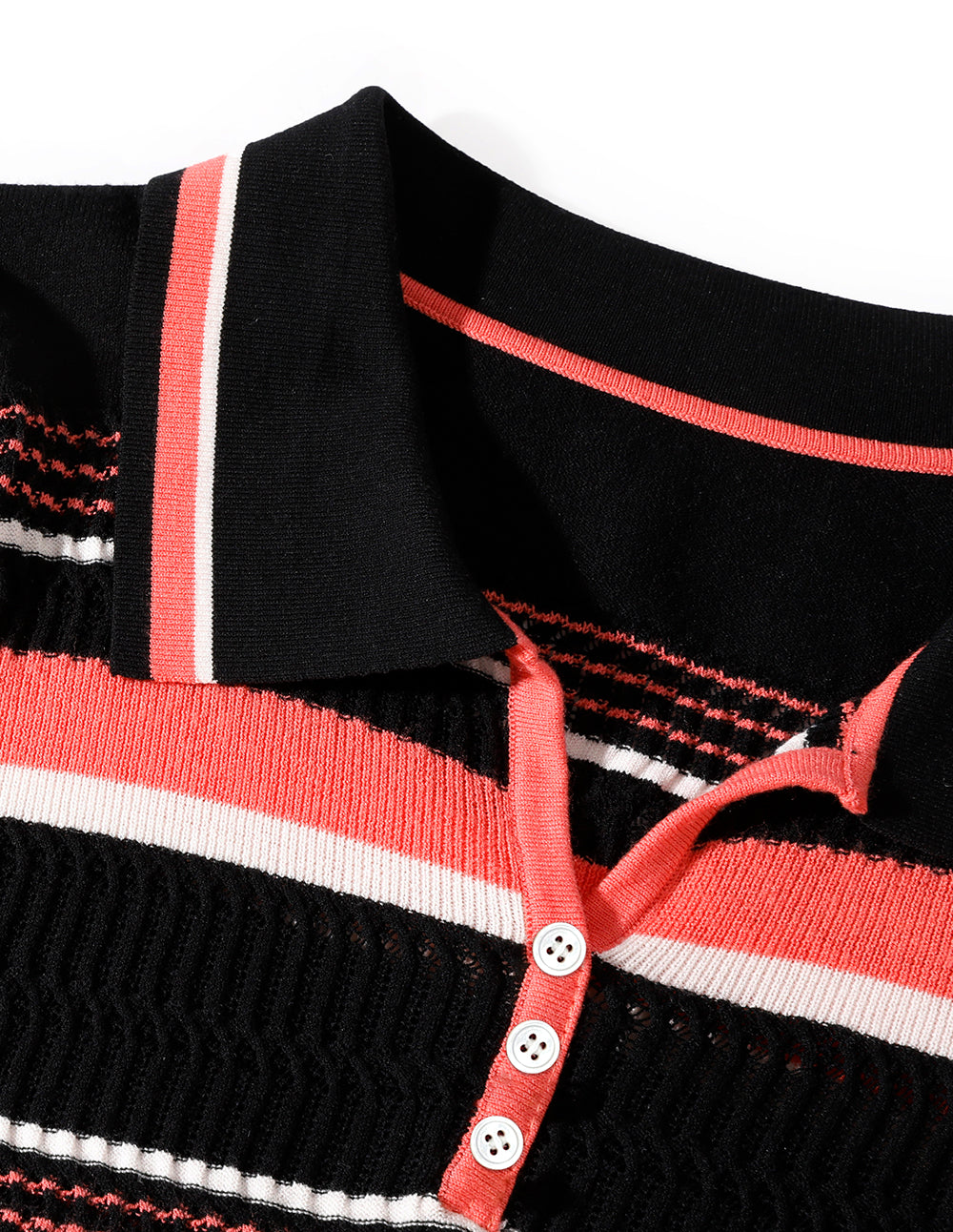 MARYLING Point Neck Short Sleeve Color Striped Dress