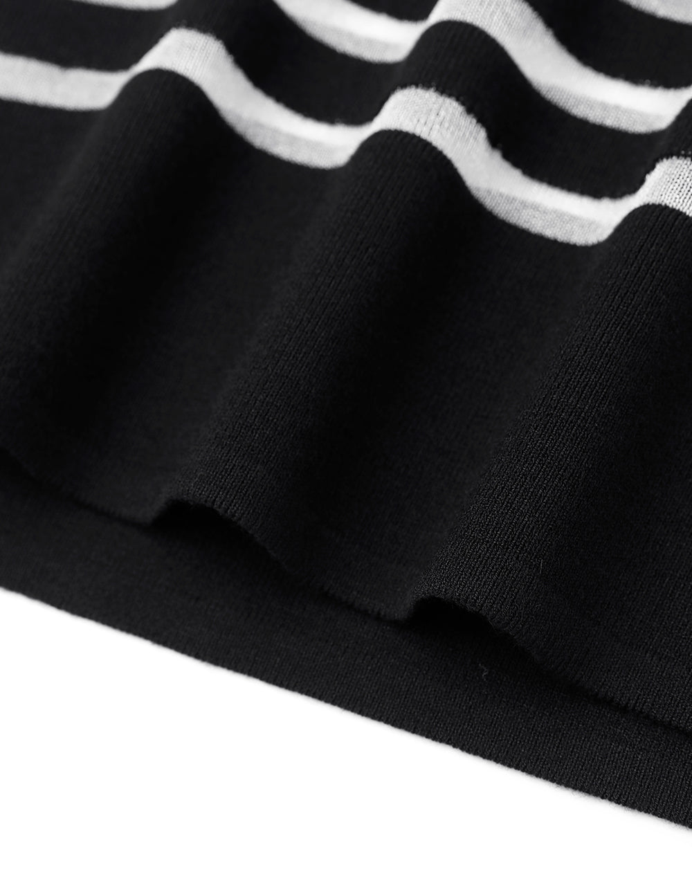 MARYLING Black And White Horizontal Detail Knitted Skirt