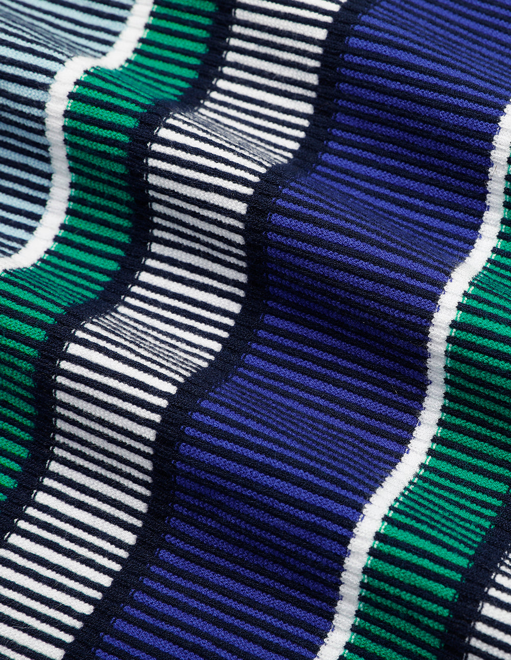 MARYLING Tonal Blue And Green Stripe Knitted Dress