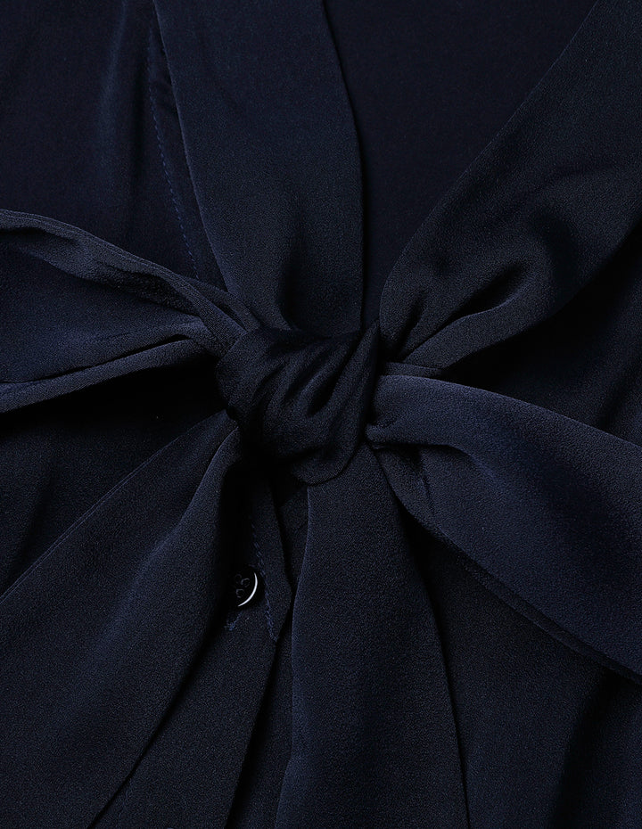 MARYLING Dark Blue Strappy Bow Top