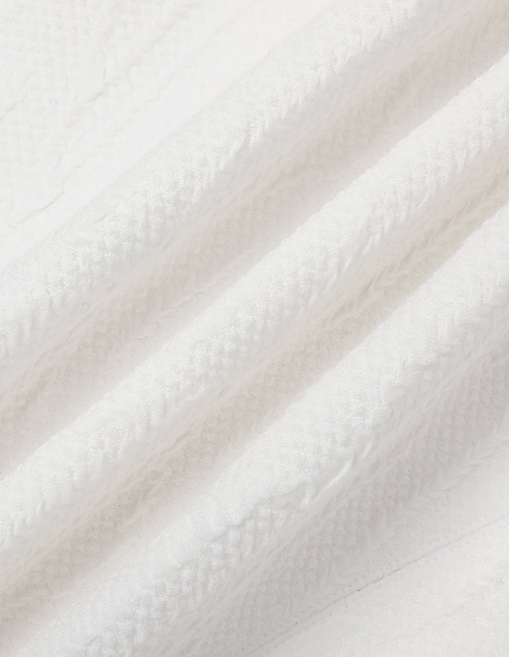 MARYLING Off-White Turned Collar Short Sleeve