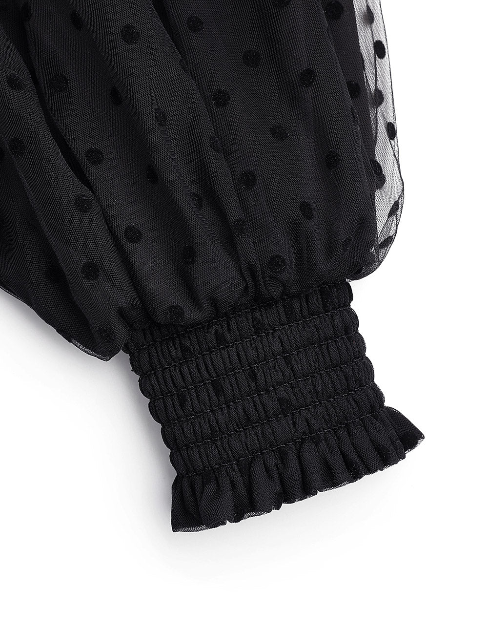 MARYLING One-word neck pleated puff sleeve knitted top