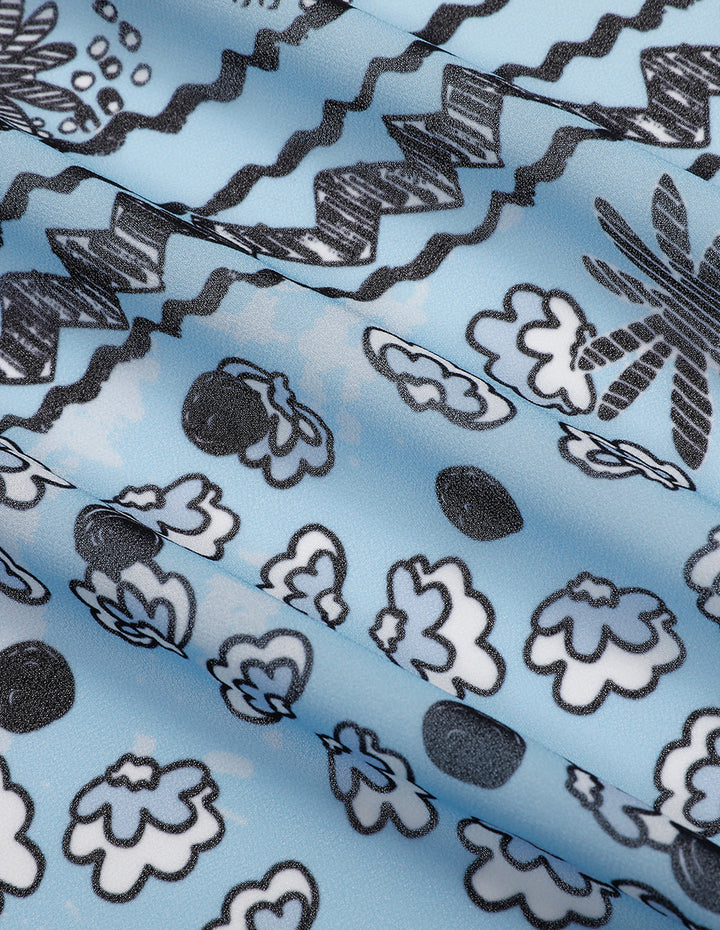 MARYLING V Neck Ruffle Tie 3/4 Sleeve Shirt