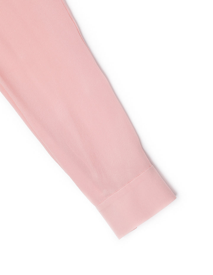 MARYLING Pink Strappy Ruffled Shirt