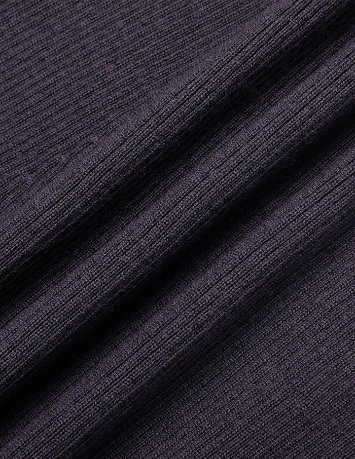 MARYLING V-Neck Strapless Black Knitted Dress