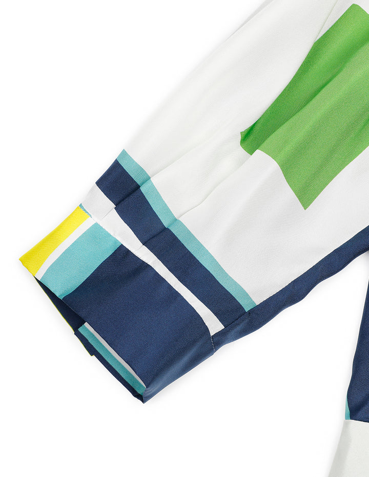 MARYLING Colour Holiday Puzzle Art Block Print Dress