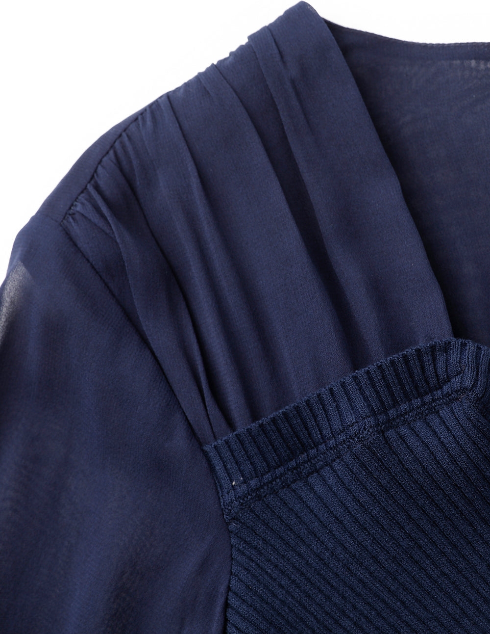 MARYLING Midnight Blue V-Neck Needle Pullover