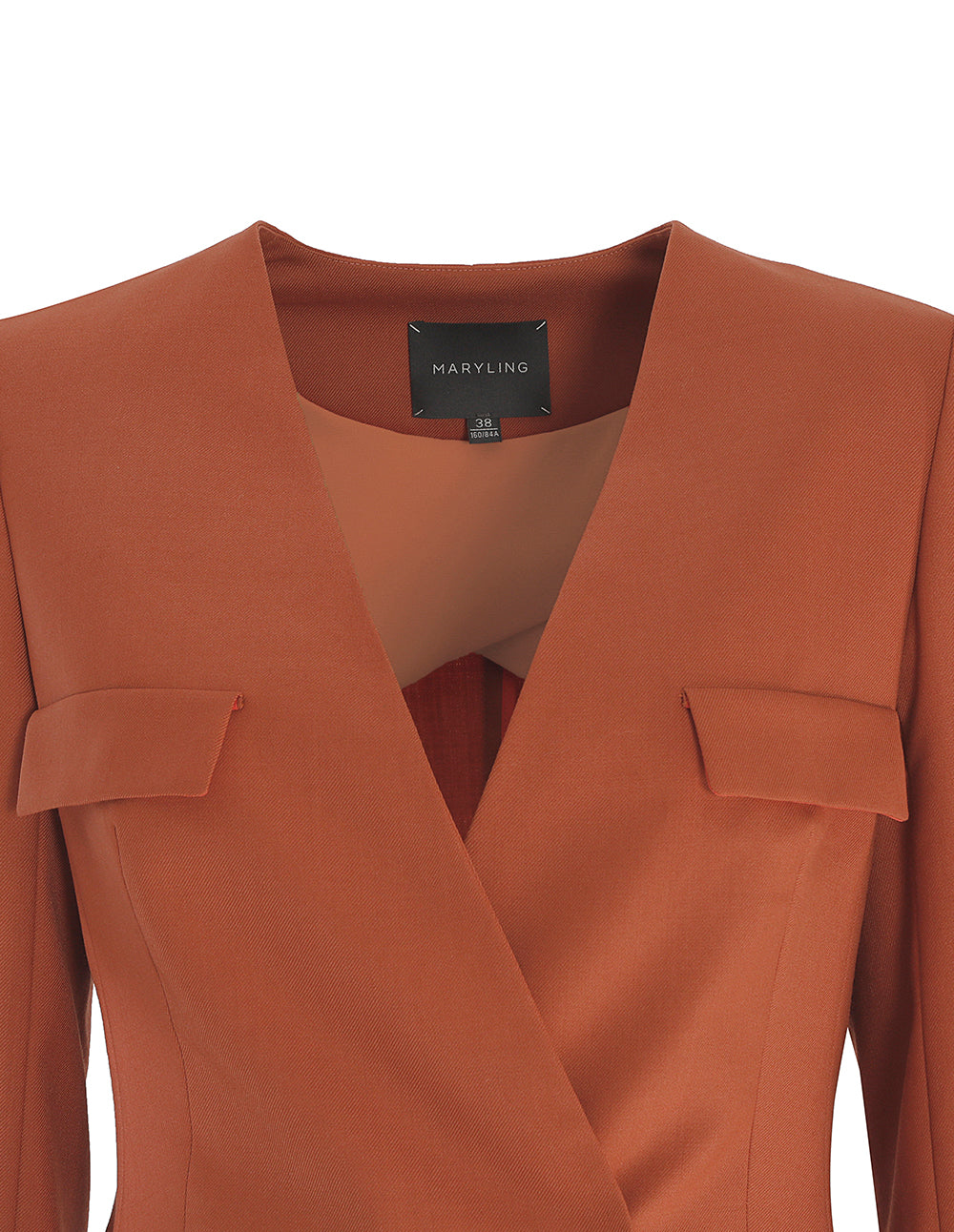 MARYLING Quarter Sleeves Collarless Blazer