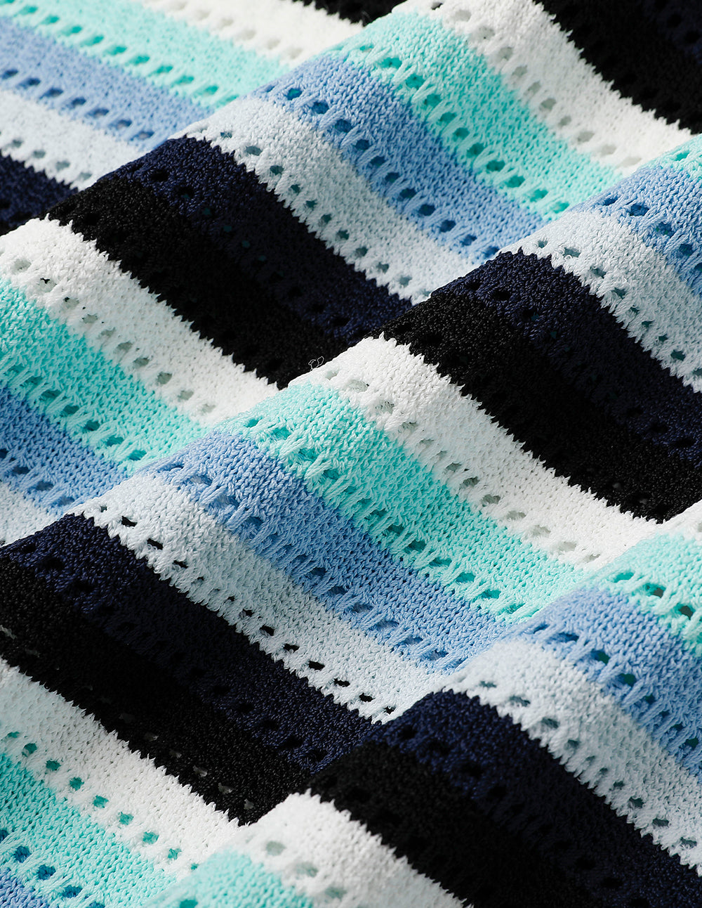 MARYLING Blue-Green Striped Knit Dress