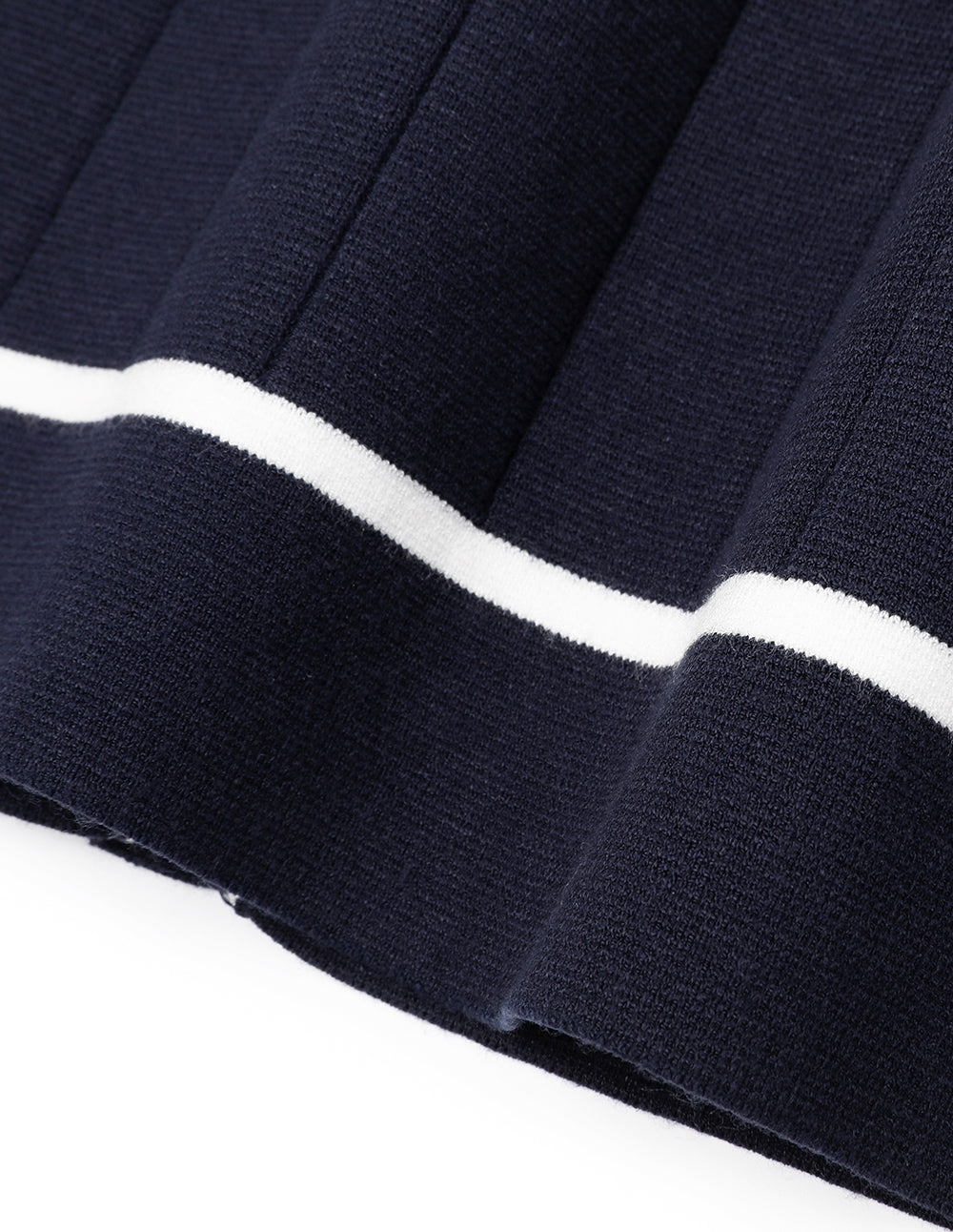 MARYLING Dark Blue Knitted Cardigan With White Trim