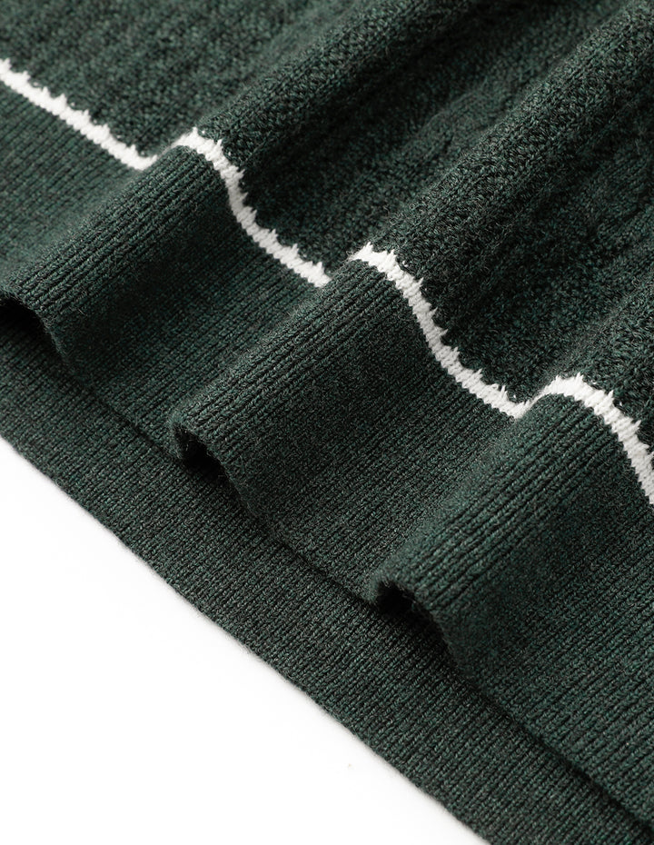 MARYLING Dark Green Jacquard Knit Skirt