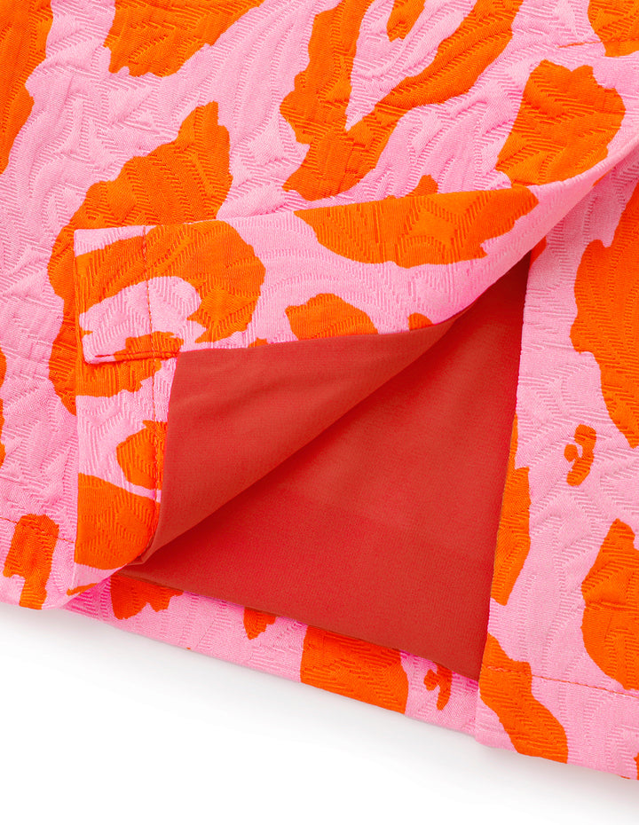 MARYLING Sling Straight Slit Jacquard Dress