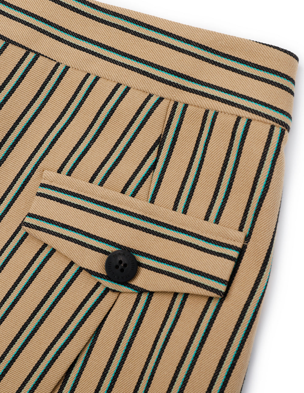 MARYLING Desert Vertical And Horizontal Small A Double-Layer Detail Striped Miniskirt