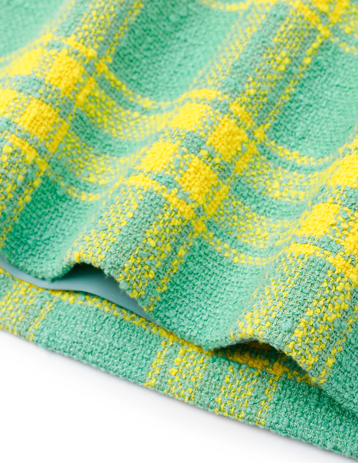 MARYLING Spring Green Plaid Mini Skirt