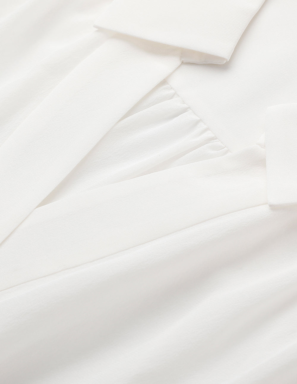 MARYLING White Shirt Collar A Hem Silk Top