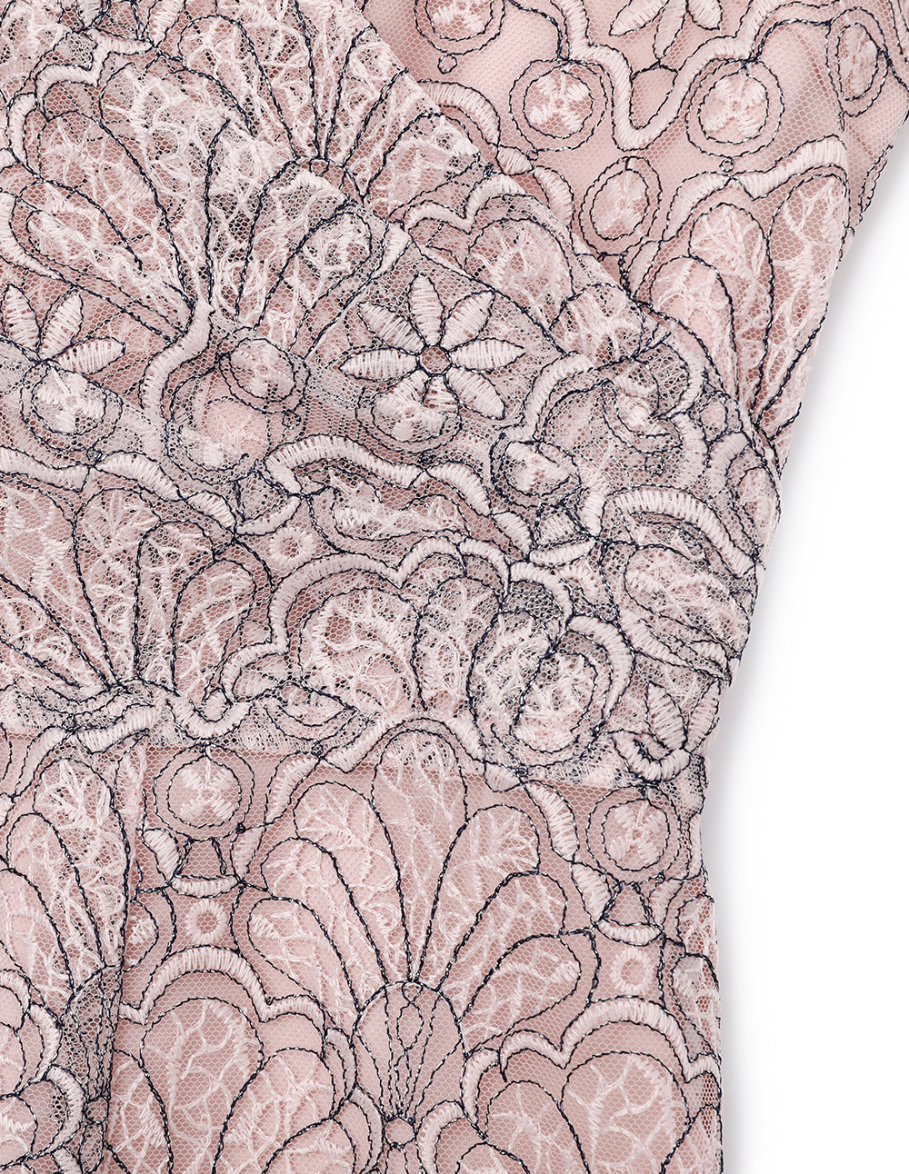 MARYLING Pink Heart-Neck Waist Hip Up Lace Dress