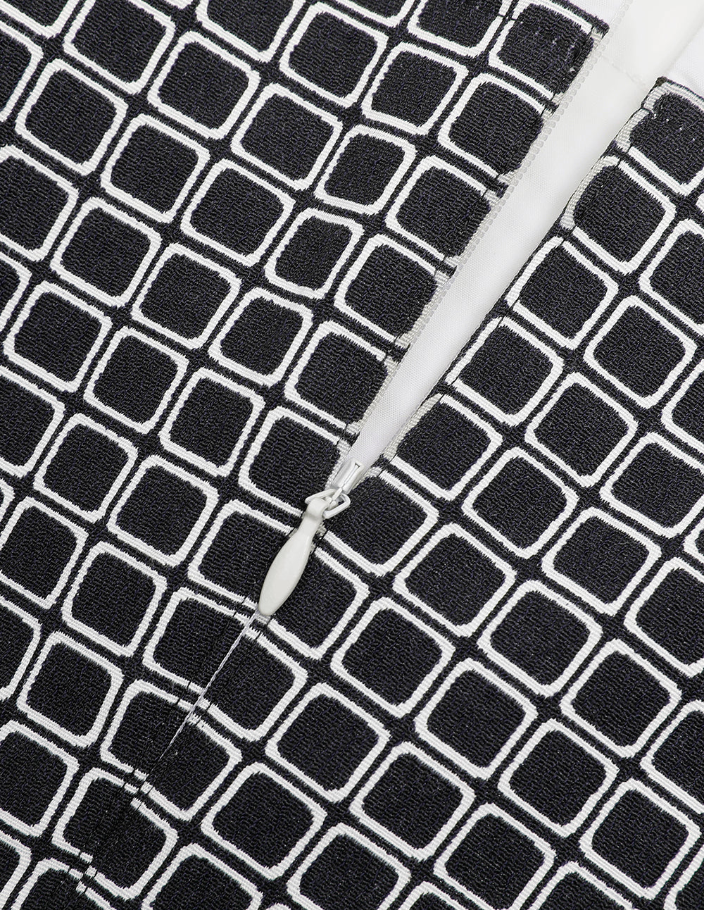 MARYLING Black And White Plaid Fake Two-Piece Spliced Contrast Colour Shirt Dress