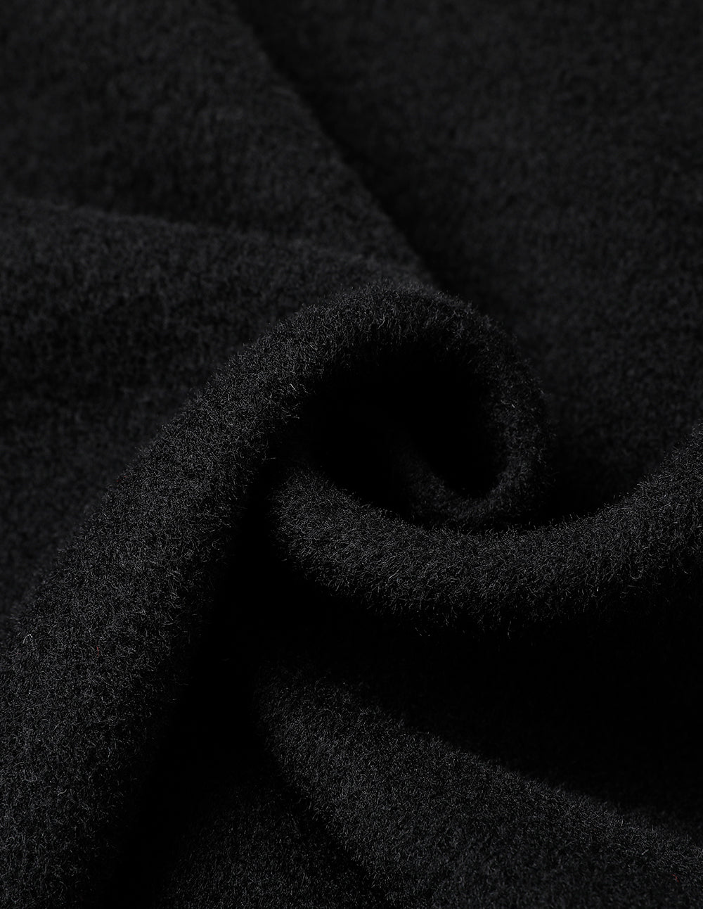 MARYLING Black Double-Sided Woolen Long Coat