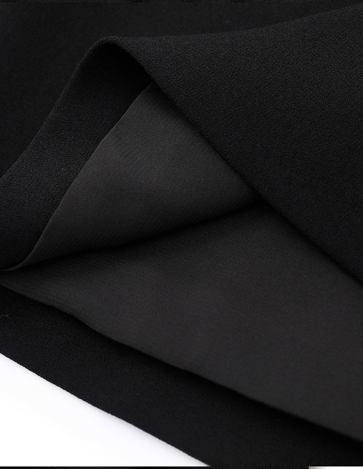 MARYLING Black Asymmetric Slit Mini Skirt