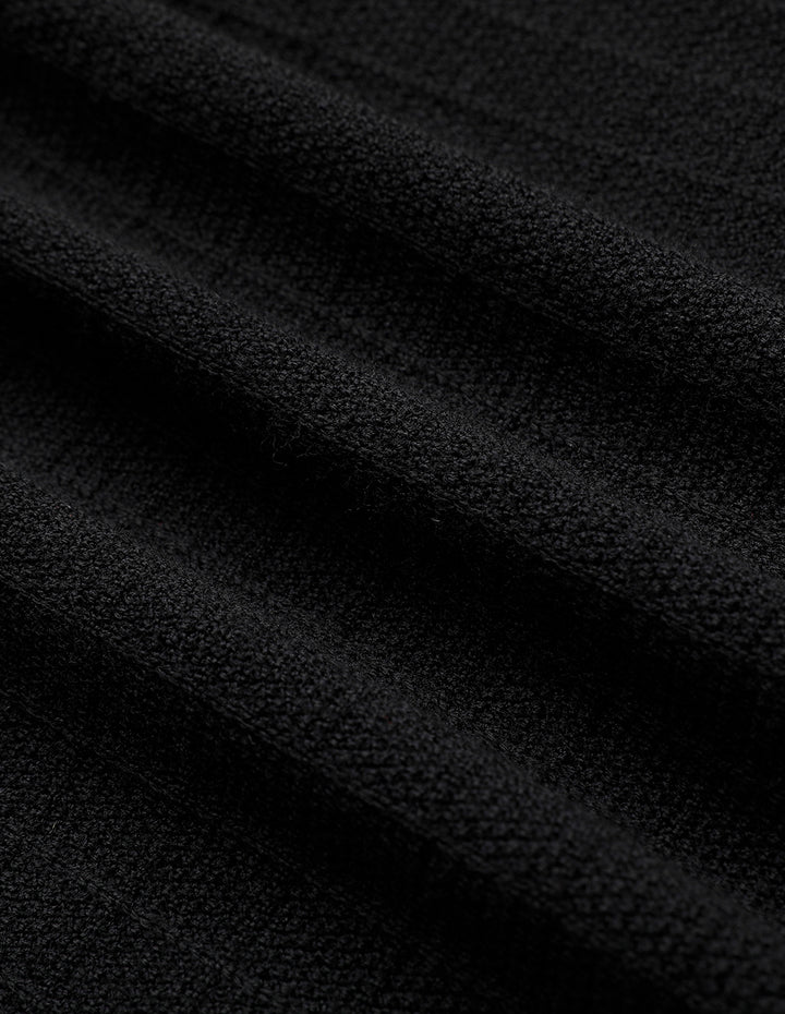 MARYLING Black Crewneck Knit Cardigan