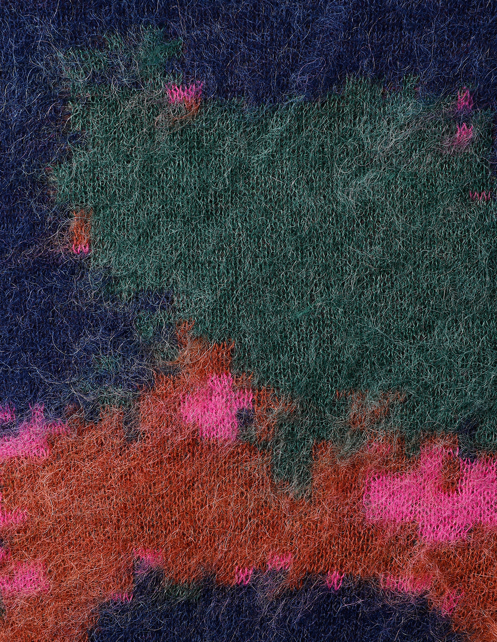 MARYLING Blue Graffiti Mixed Color Knitted Cardigan