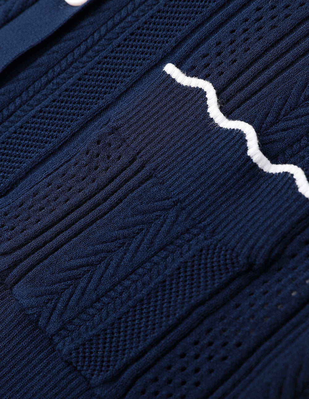 MARYLING Midnight Blue V-Neck Knit Cardigan