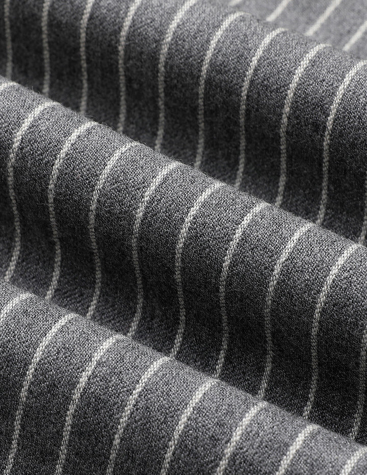 MARYLING Off-White Striped Slit Suit Trousers