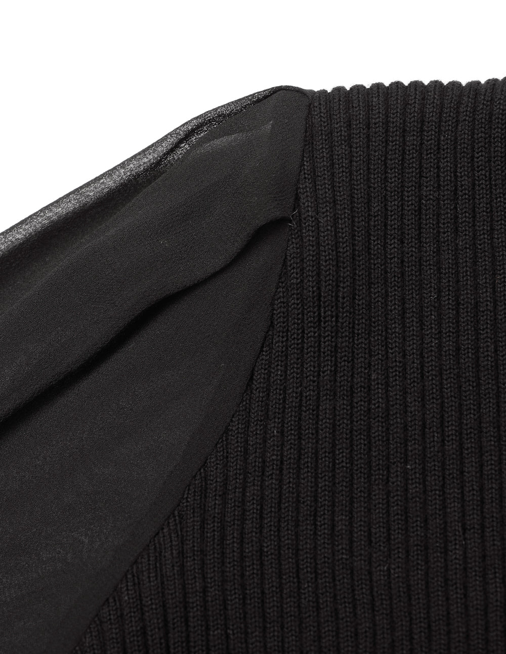 MARYLING Black Bow Neck Knitted Top