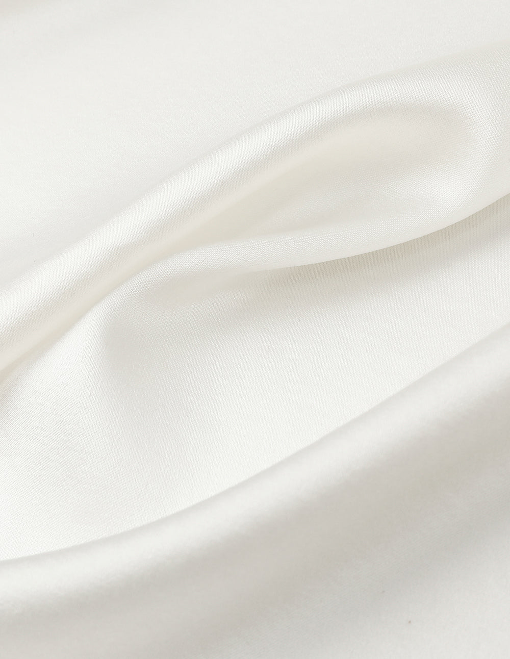 MARYLING Off-White Scissor Collar Slim Silk Shirt