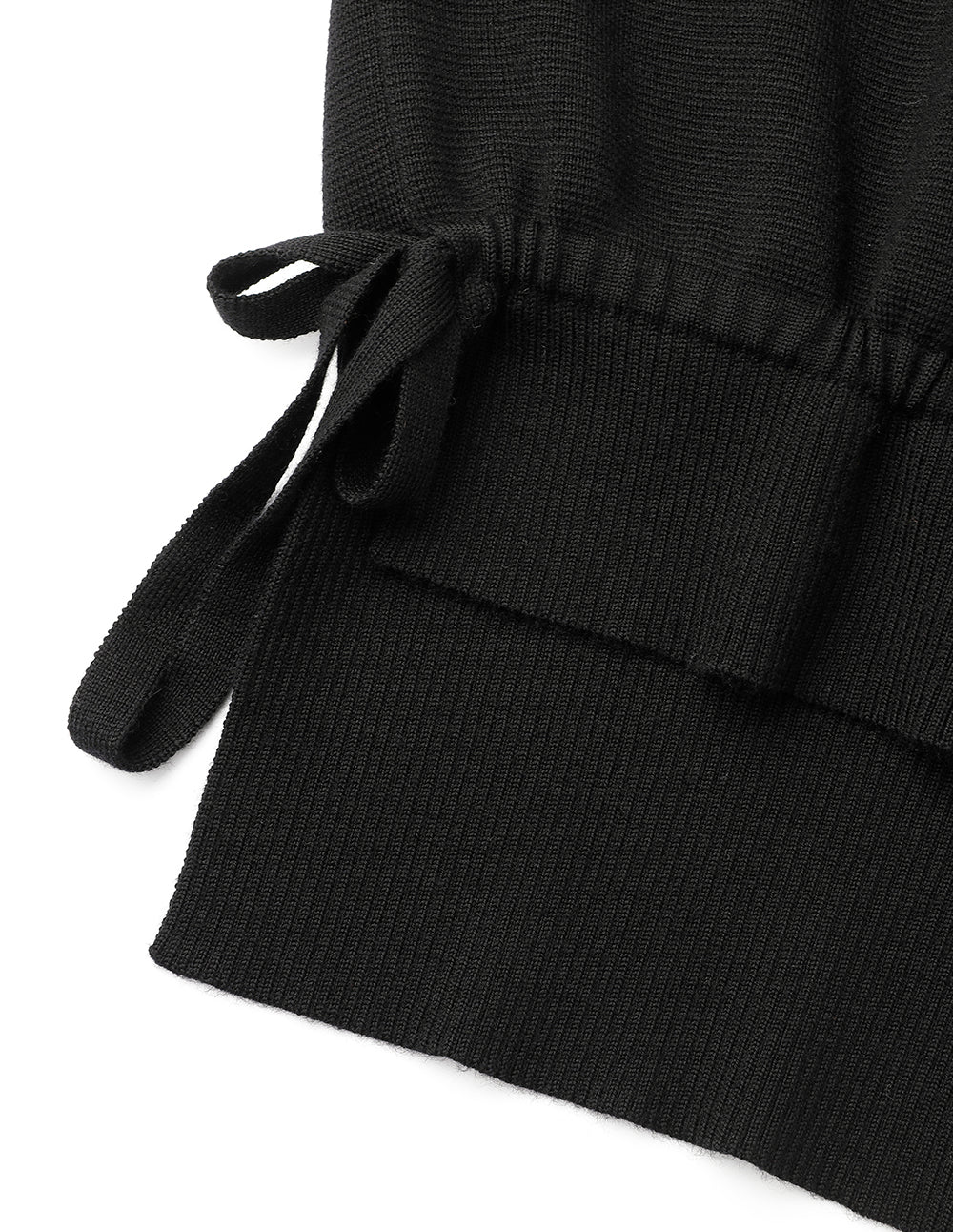 MARYLING Black And White Contrast T-Shirt Collar Knitted Pullover