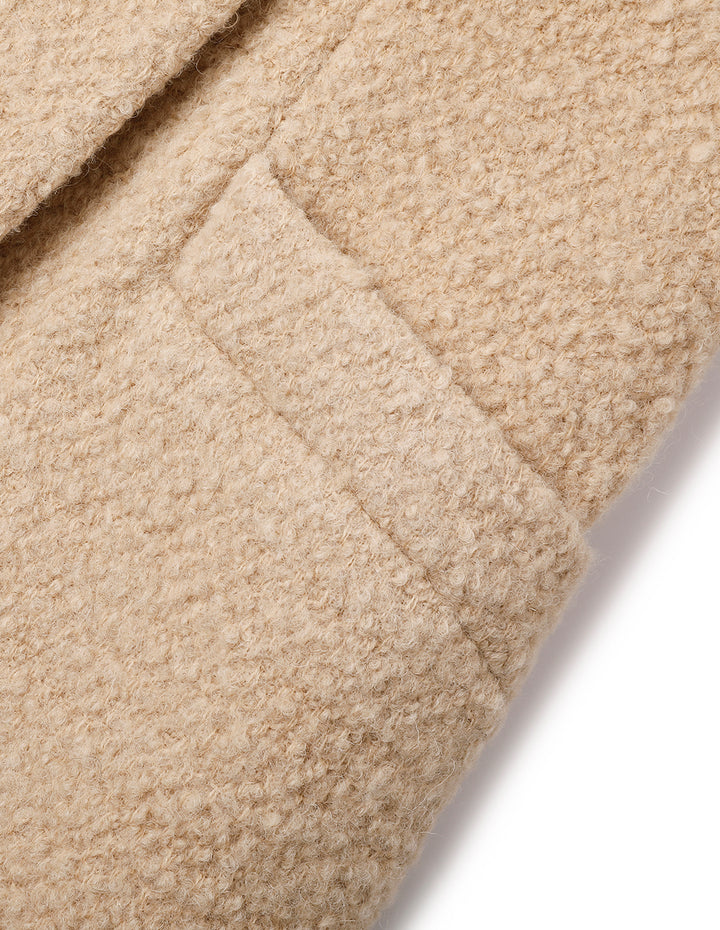 MARYLING Beige Large Lapel Double-Breasted Coat