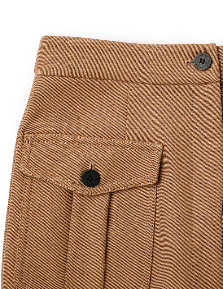 MARYLING Military Style Slit Front Skirt