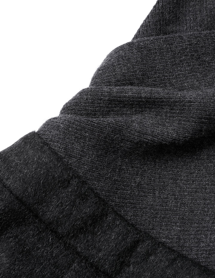 MARYLING Gray And Black Patchwork Knitted Wool Dress