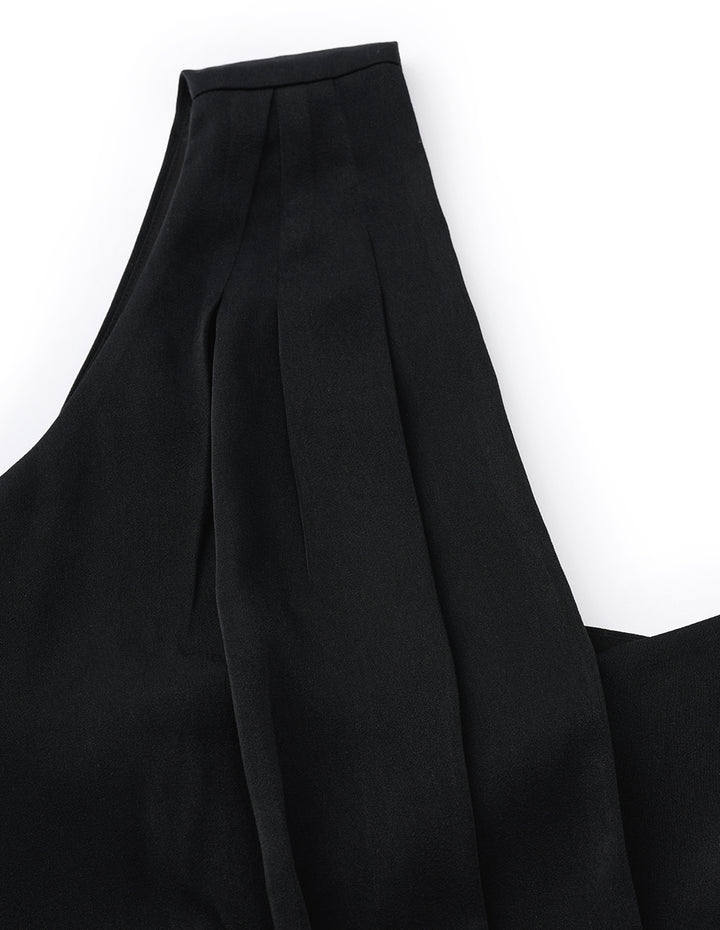 MARYLING Black asymmetric chain evening dress