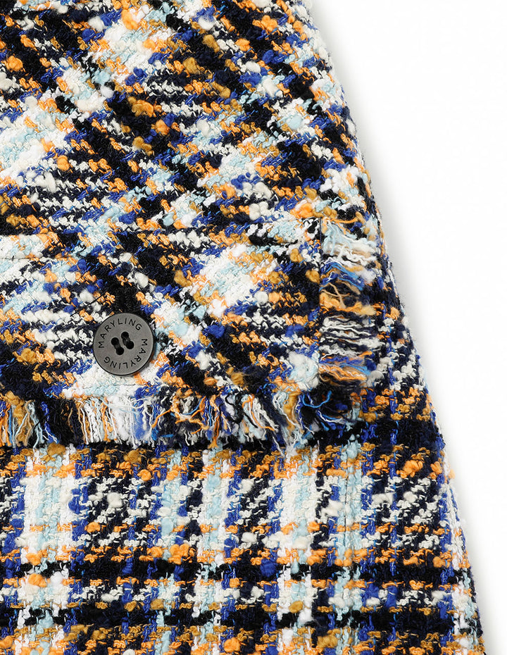 MARYLING Tweed A-Line With Tassel Mini Skirt