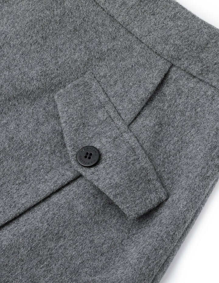 MARYLING Gray Contrast Button Detail Small A Skirt