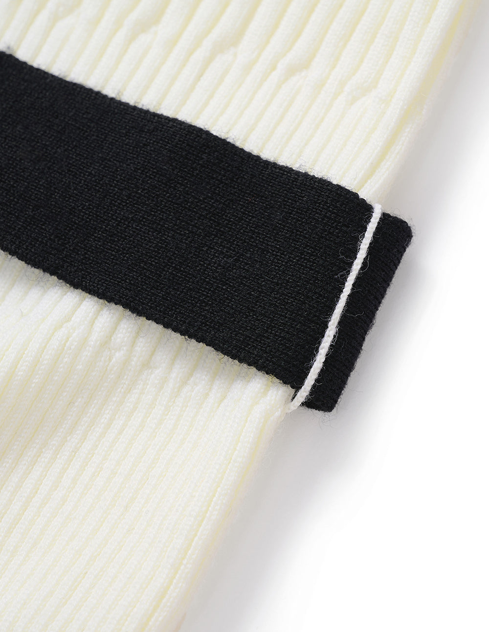 MARYLING Off shoulder black white knit dress