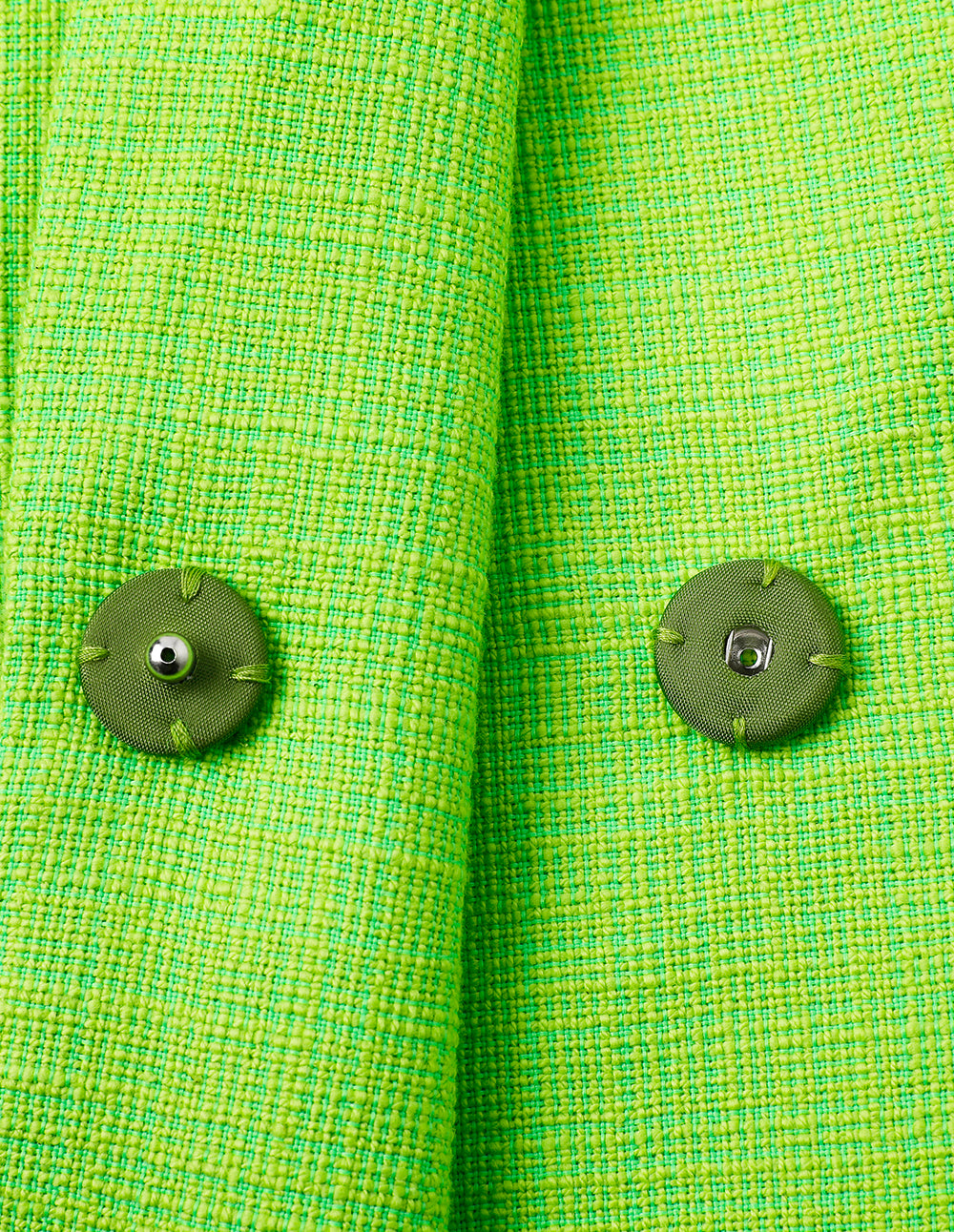 MARYLING Grass Green Lapel Colour Contrast Button Blazer