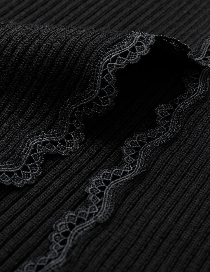 MARYLING Knit And Lace Skirt With Side Slits