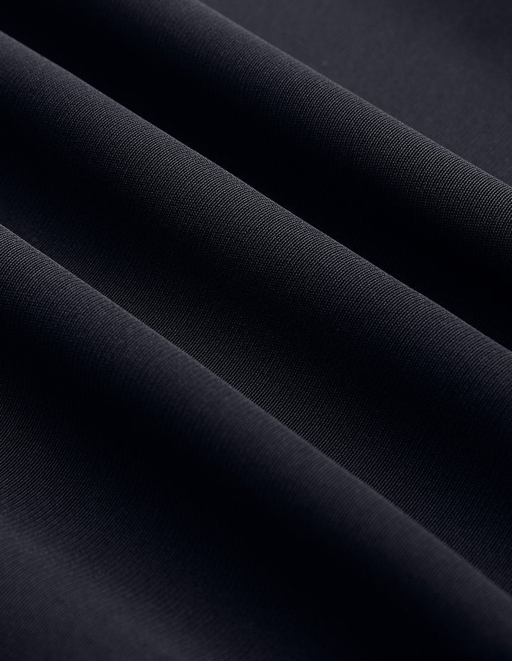 MARYLING Dark Blue Pleated Asymmetric Skirt