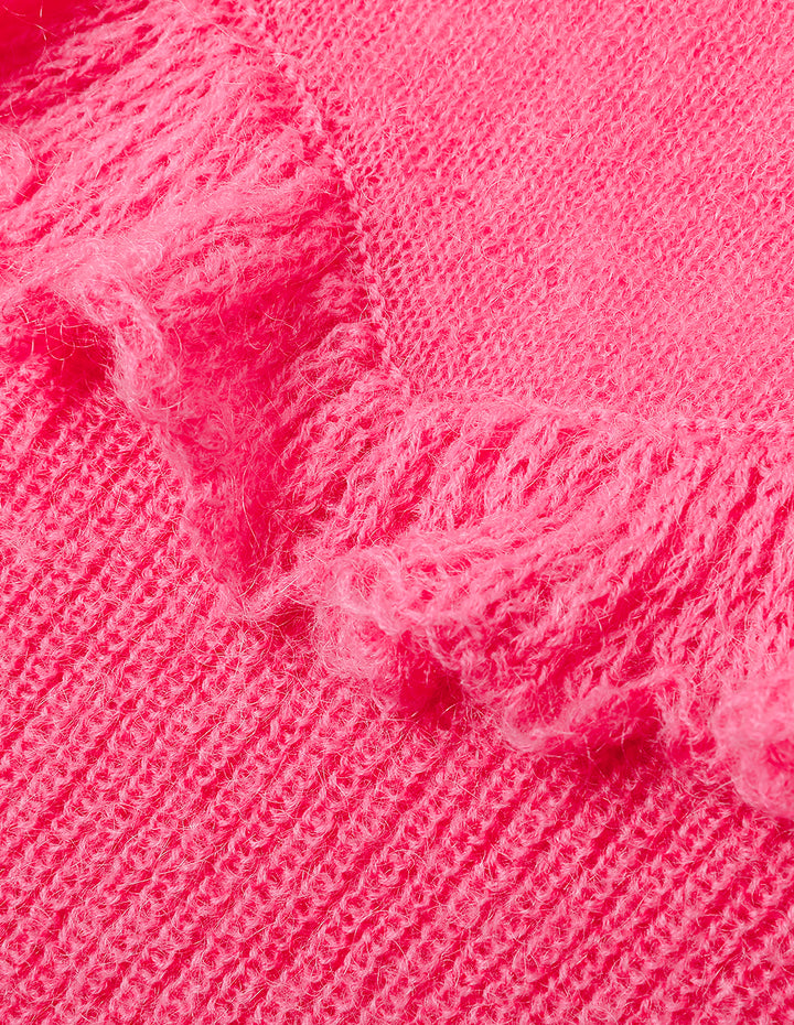 MARYLING Rose Pink Mohair Knitted Jumper