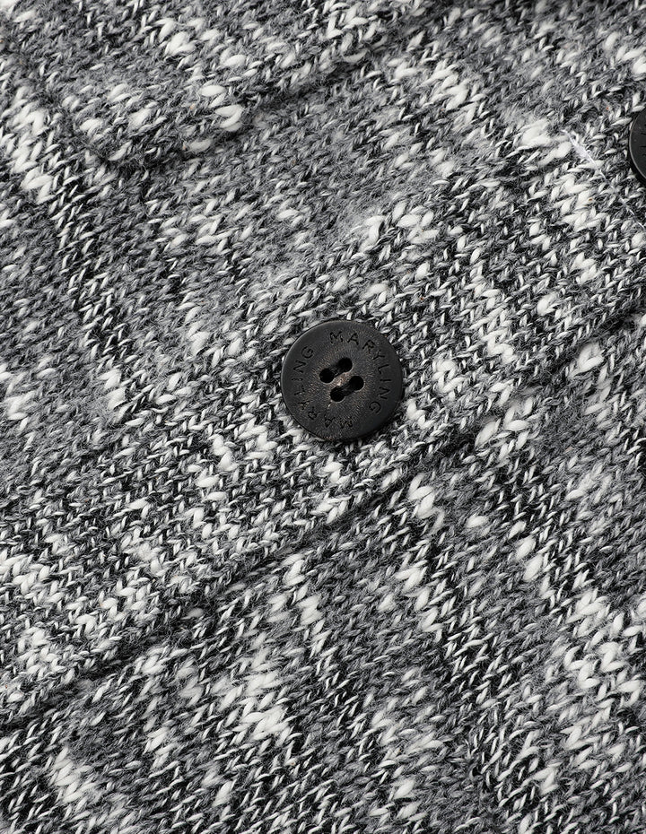 MARYLING Off-White Knit Shirt Collar Dress